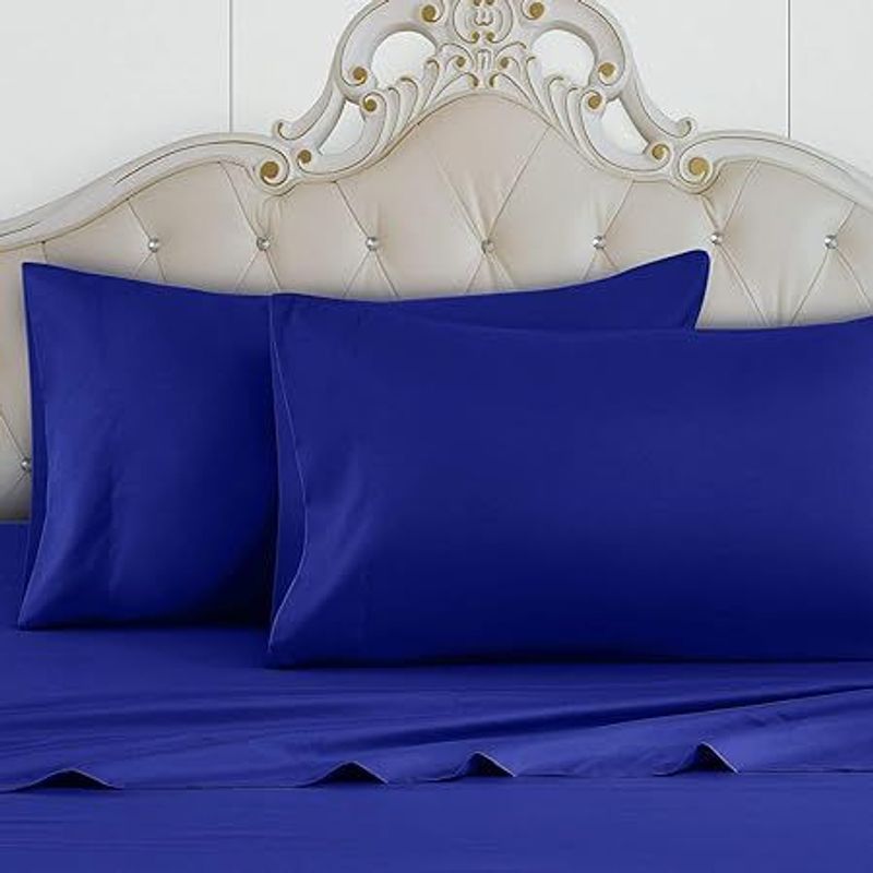 GENERICO - Sabanas De Algodón Bramante King Azulino