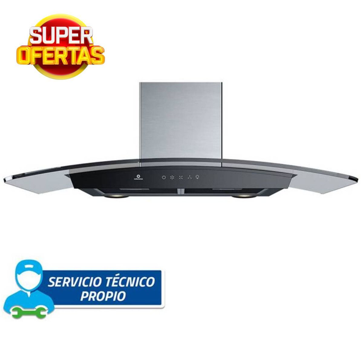 INDURAMA - CAMPANA EXTRACTORA DECORATIVA TIPO CHIMENEA  CEI-90NEVC