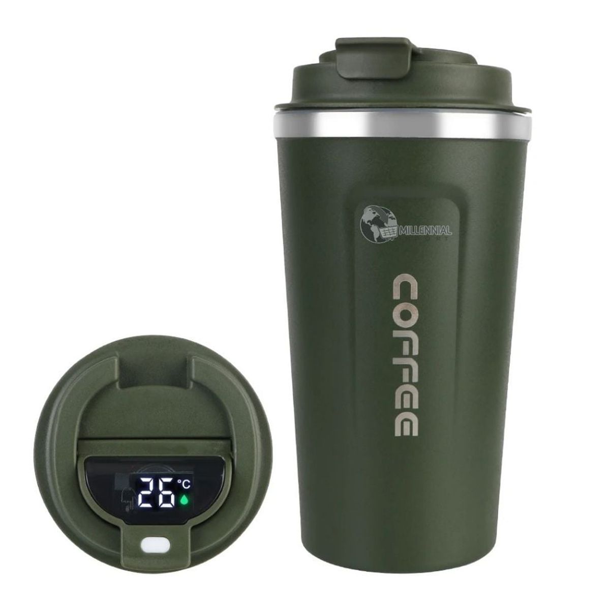 GENERICO - Vaso para bebidas con Sensor de Temperatura Color Verde
