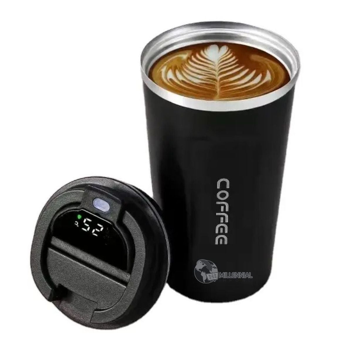 GENERICO - Vaso Térmico Con Control De Temp C° De Acero 510 ml Color para Hombre