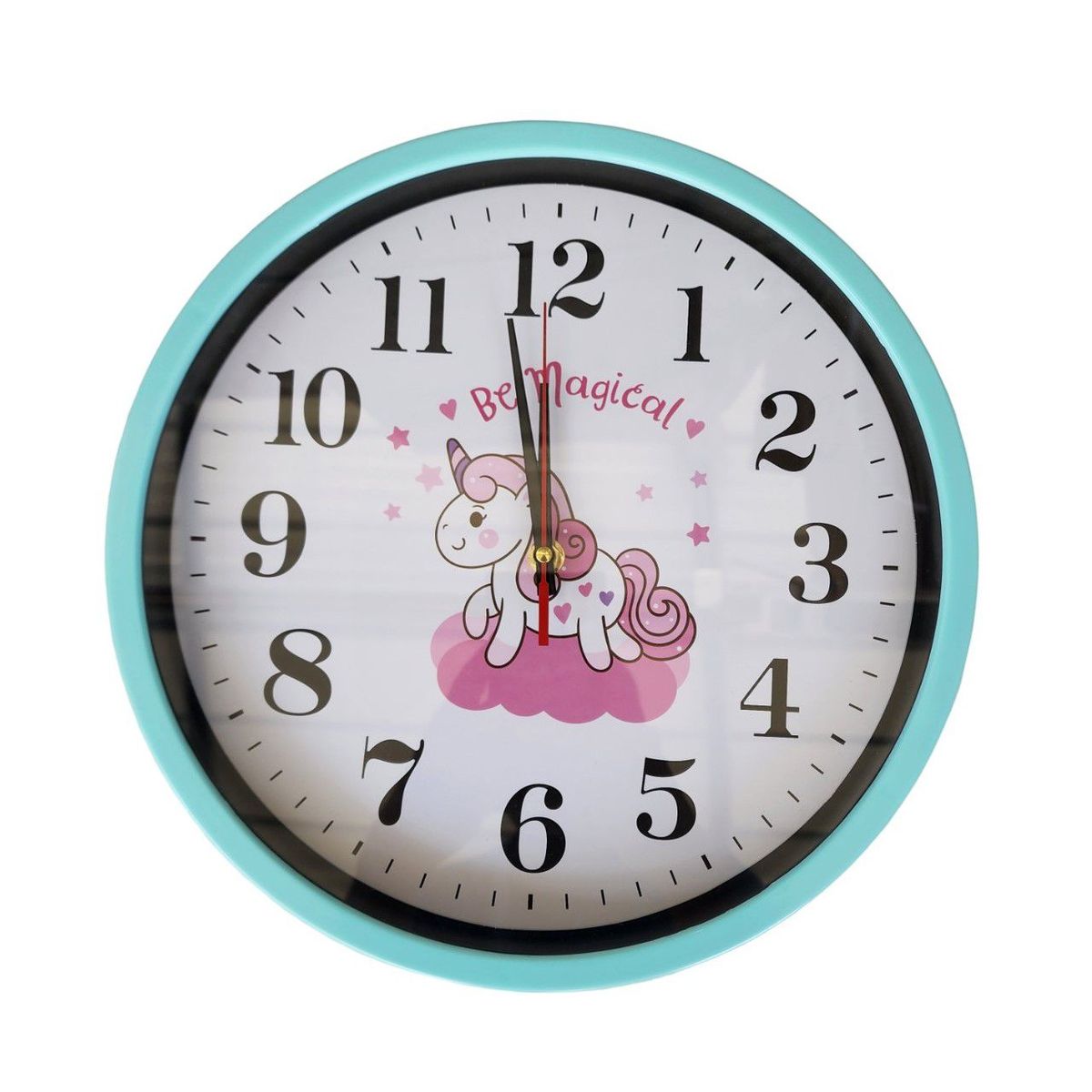 GENERICO - Reloj de pared de 30cm con dibujos - Celeste
