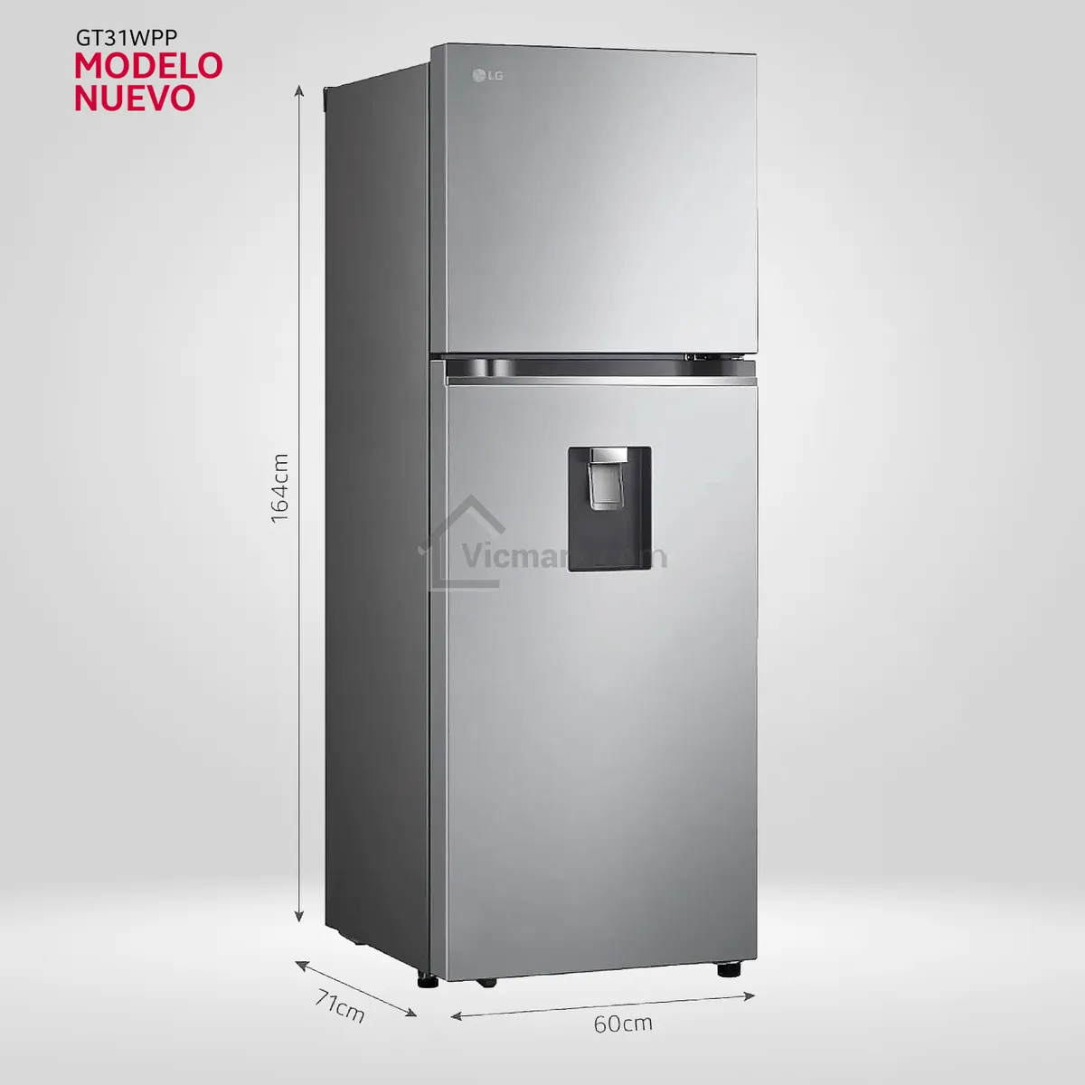 LG - Refrigeradora LG GT31WPP Top Freezer Door Cooling 314 Litros Plateada