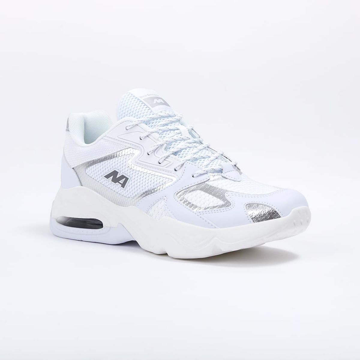 NEW ATHLETIC - ZAPATILLAS NEW ATHLETIC LIFESTYLE BASEFLATS59 BLANCO CON PLATEADO PARA MUJER