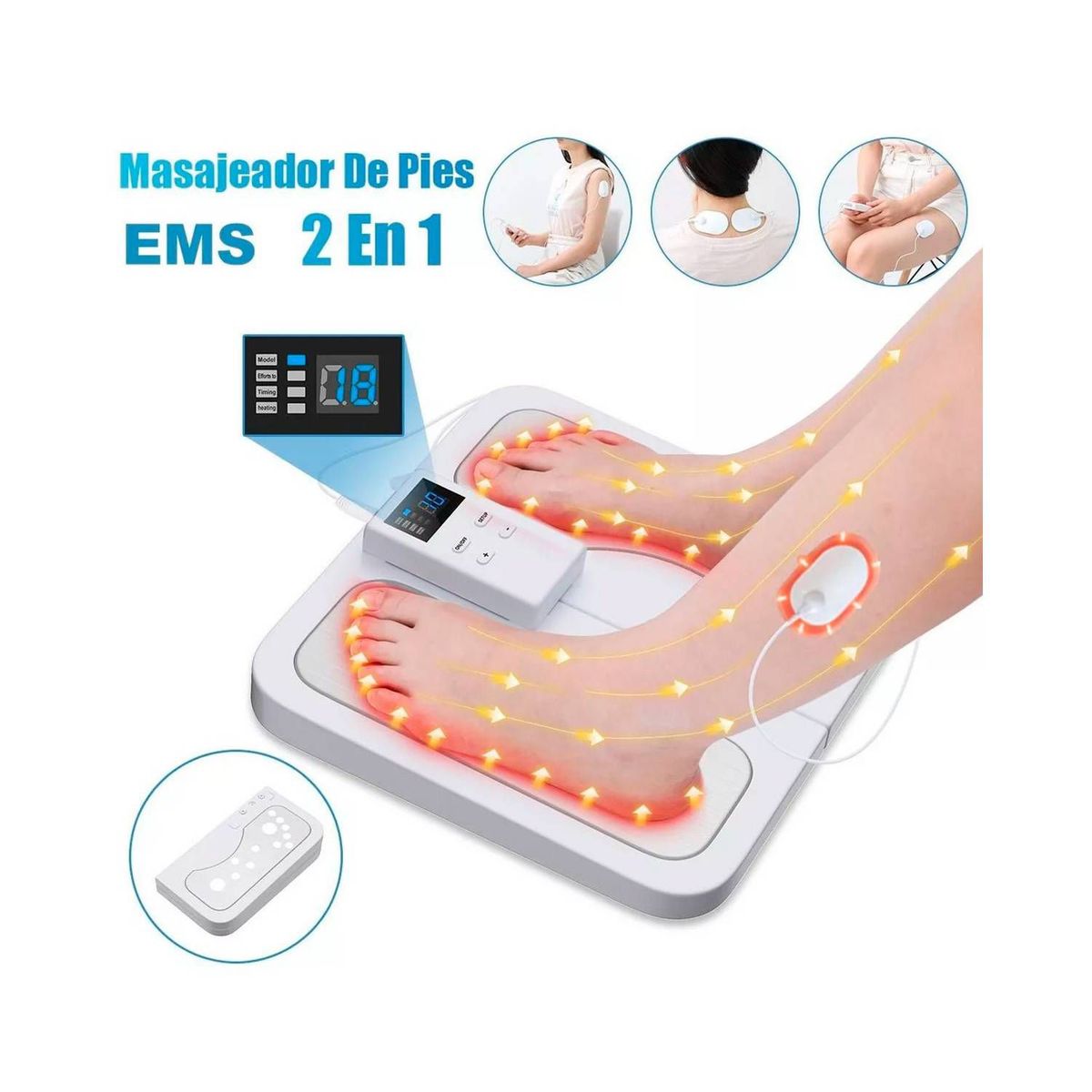 GENERICO - ELECTRO MASAJEADOR DE PIE Y CUERPO CON PARCHES