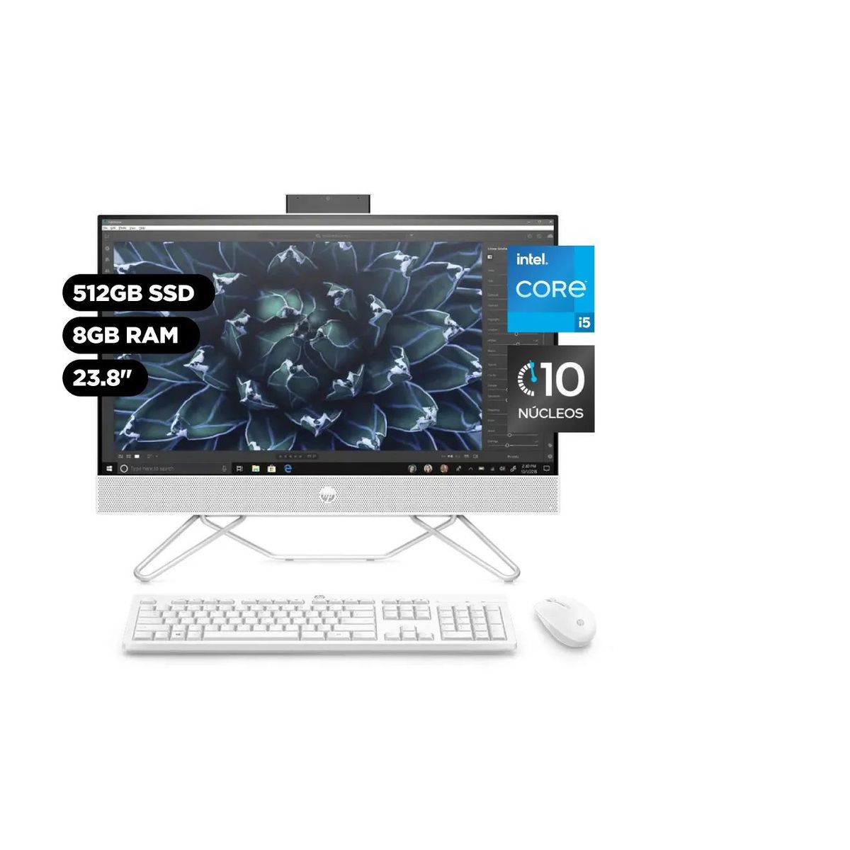 HP - PC All in One HP 24-CB1009LA 23.8" Intel Core i5-1235U 512GB SSD 8GB Windows 11 Teclado y Mouse