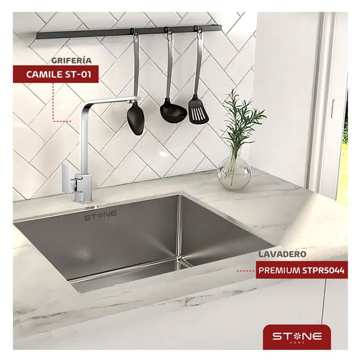 STONE - COMBO LAVADERO STPR 5044 - CAMILE ST-01 C/ ESCURRIDOR (EXONERADO)