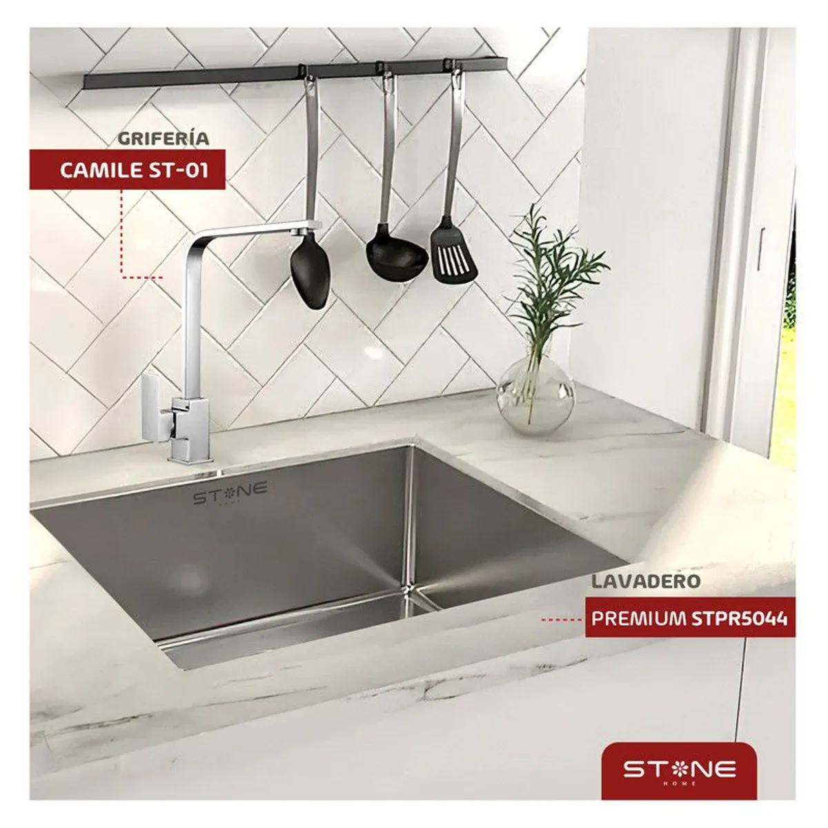 STONE - COMBO LAVADERO STPR 5044 - CAMILE ST-01 C/ ESCURRIDOR (EXONERADO)