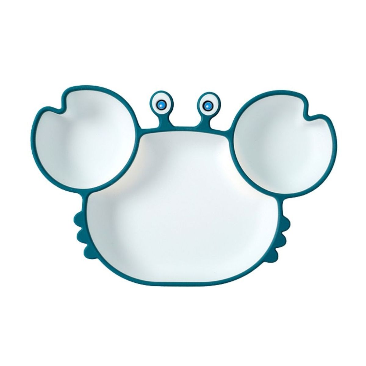 GENERICO - Plato Infantil De Silicona Cangrejo Con Fondo Blanco