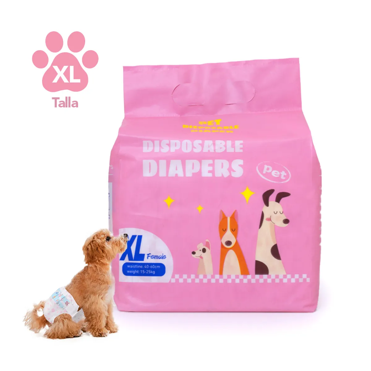 KELLER - Pañales Absorbentes para Mascotas Perros Hembra Talla XL JP3