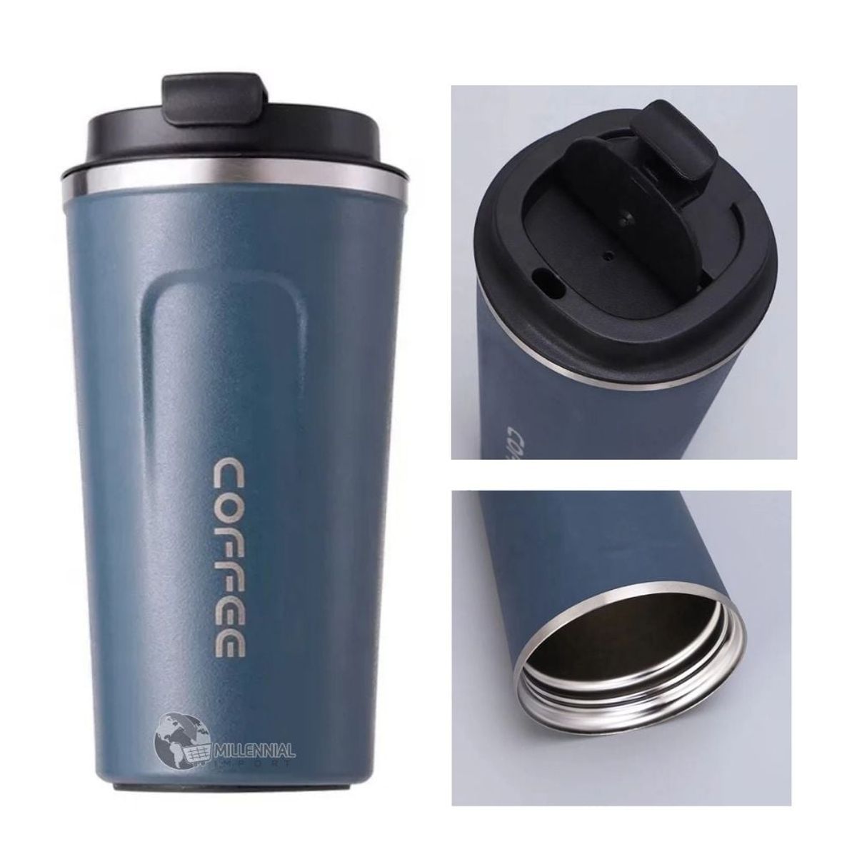 GENERICO - Vaso Térmico Con Control De Temp C° De Acero 510 ml Color para Hombre