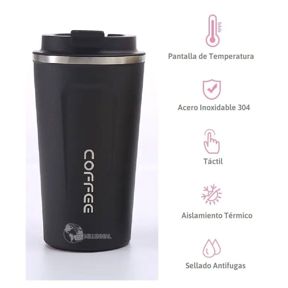 GENERICO - Taza de Café Digital con Sensor de Temperatura de 510 ml