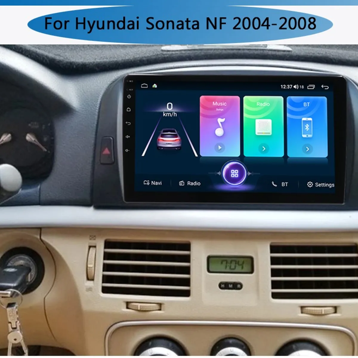 GENERICO - Autoradio Hyundai NF Sonata 2004-2008 +Cámara Full HD