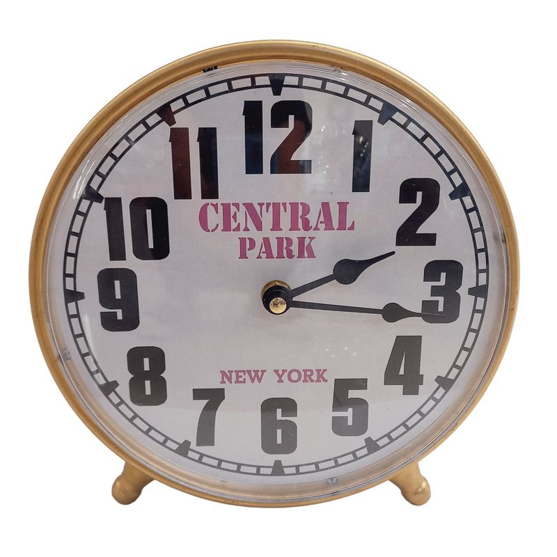 GENERICO - Reloj De Mesa De Metal Estilo Retro Beige