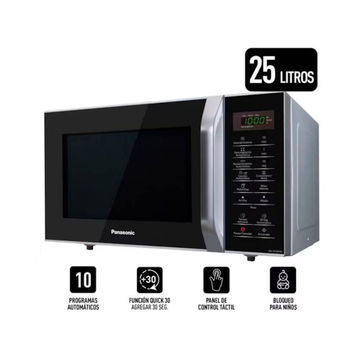 PANASONIC - MICROONDAS PANASONIC NN-SB34HMRPK 25L