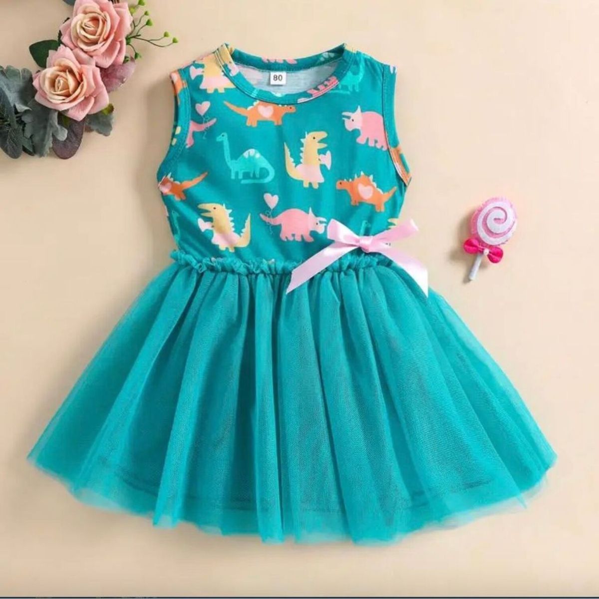 GENERICO - VESTIDO PARA BEBE TEMATICA DE SAFARI Y DINOSAURIOS