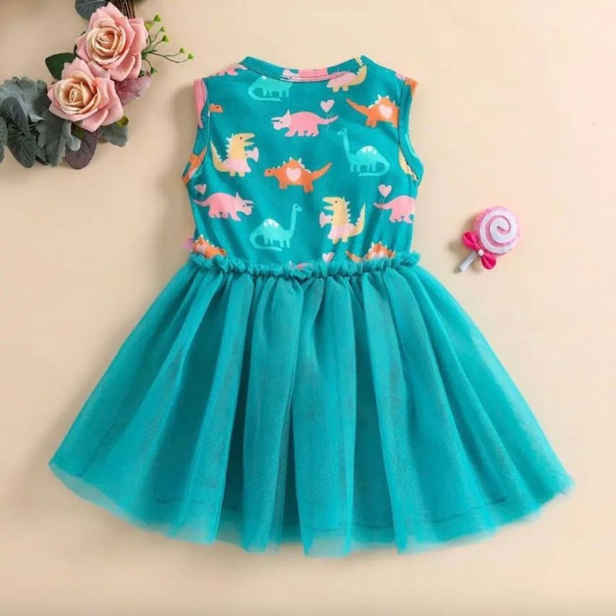 GENERICO - VESTIDO PARA BEBE TEMATICA DE SAFARI Y DINOSAURIOS