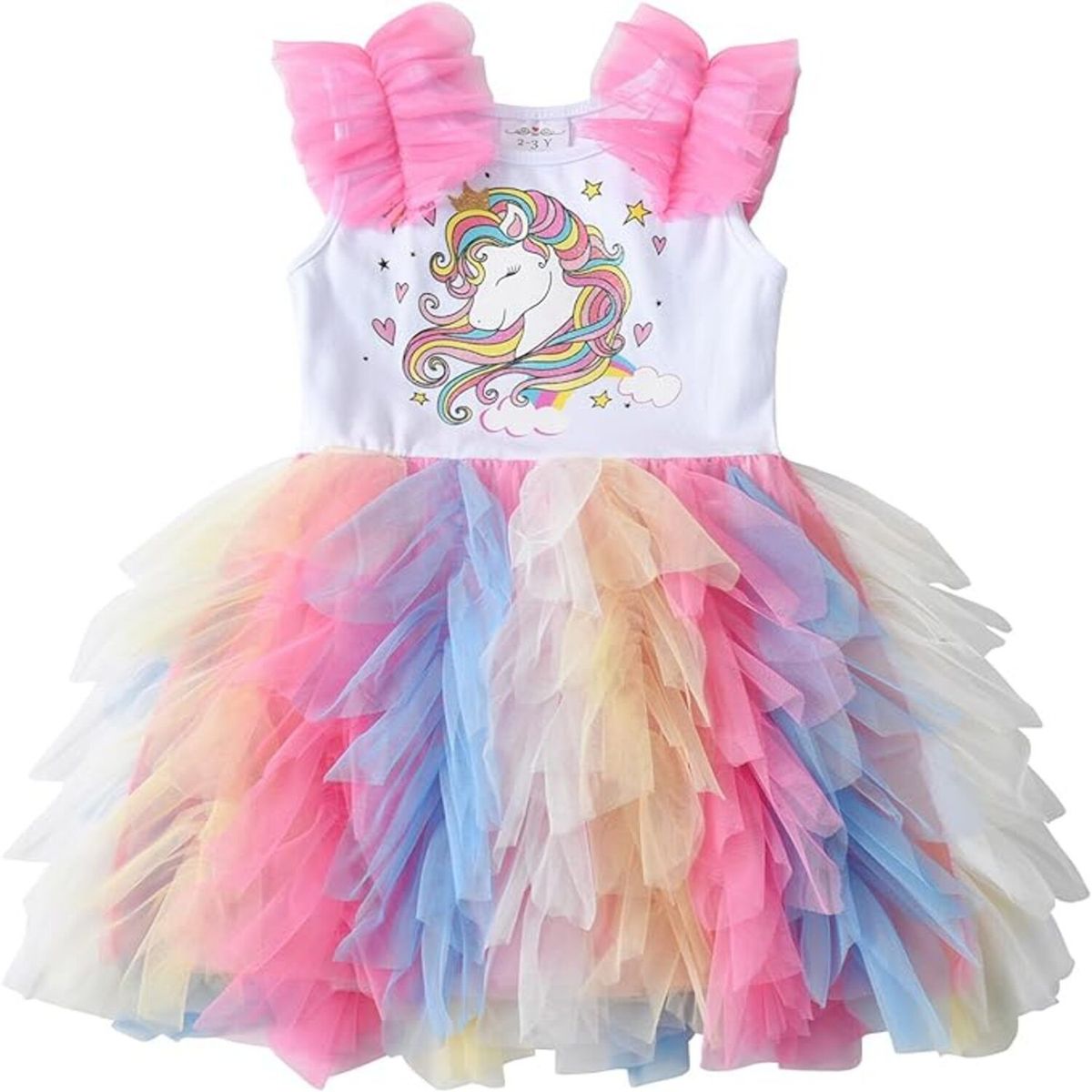 GENERICO - Vestido de Niña Bebe Unicornio Manga Corta