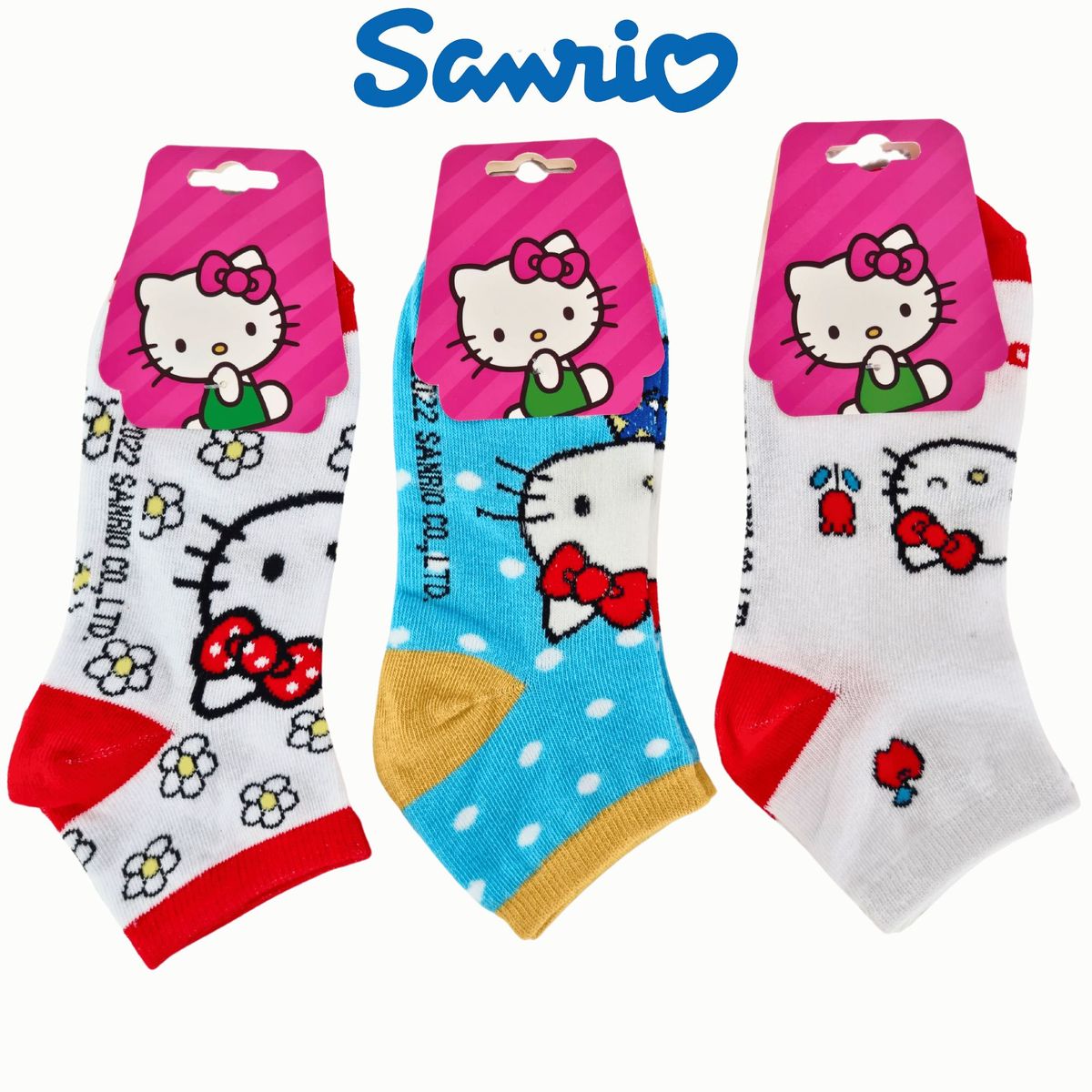 SANRIO - Pack 3 Medias Sanrio Mujer - HELLO KITTY