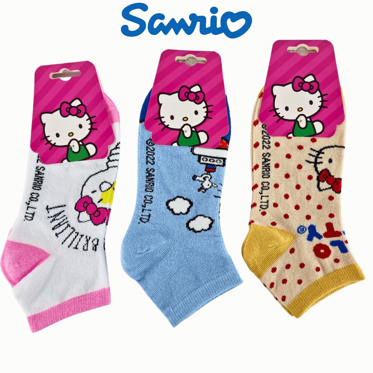 SANRIO - Pack 3 Medias Sanrio Mujer - HELLO KITTY