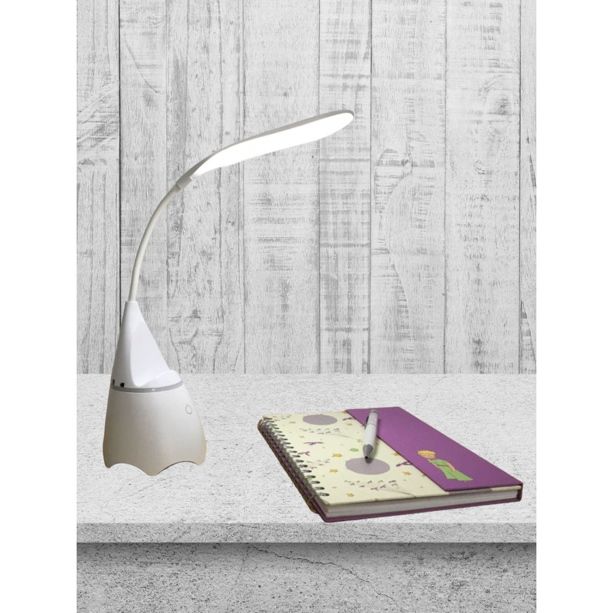 GENERICO - Lámpara LED de Escritorio con Bluetooth Porta Celular Blanco Y52