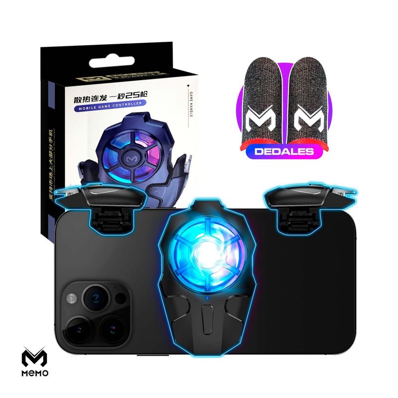 MEMO - Gatillos para celular L1 R1 con cooler y dedales AK03 Memo