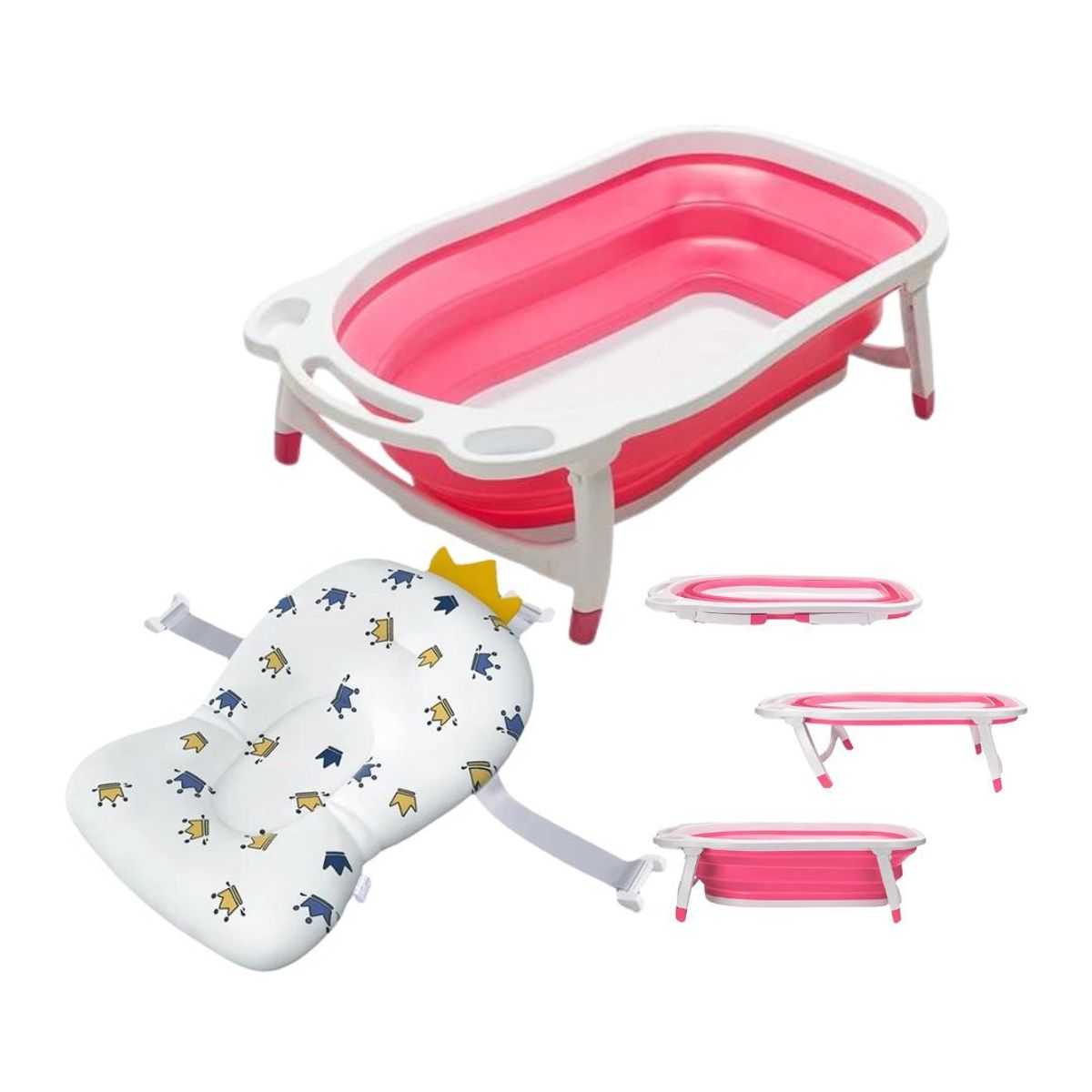 GENERICO - Bañera Plegable Y Cojín De Baño Para Bebés - Niña