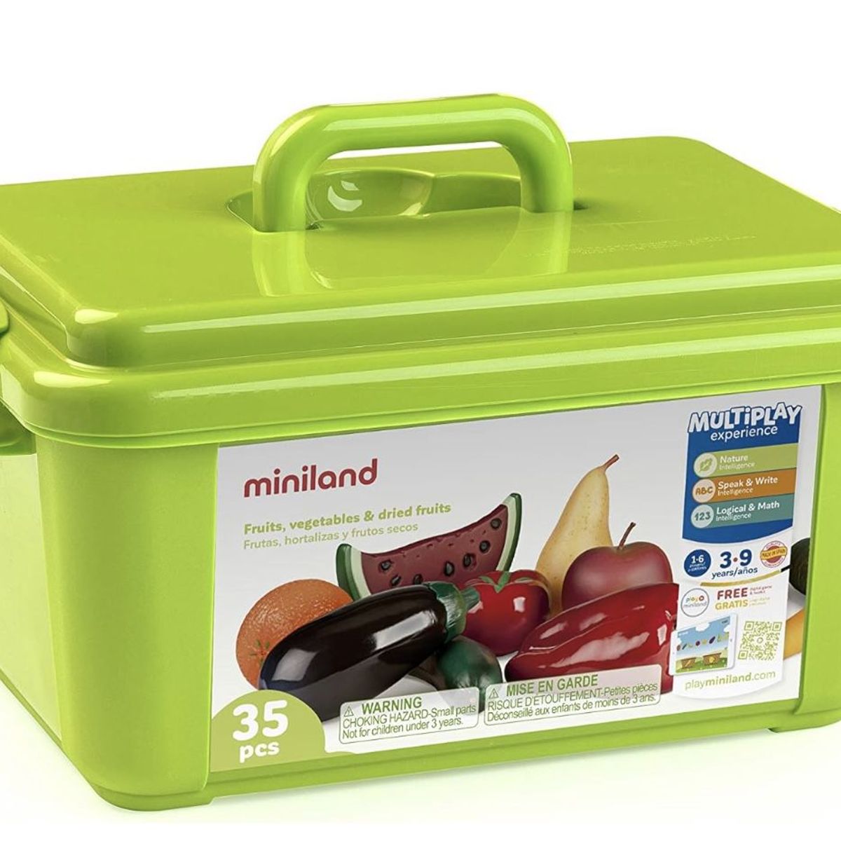 MINILAND - SET DE FRUTAS Y HORTALIZAS DE PLASTICO -MINILAND