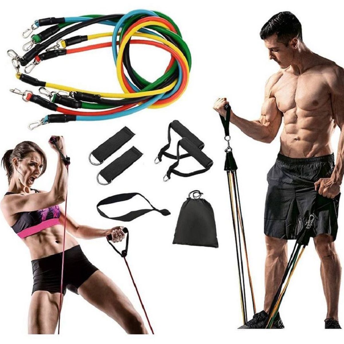 GENERICO - Set De Ligas De Resistencia - Crossfit 11 Piezas