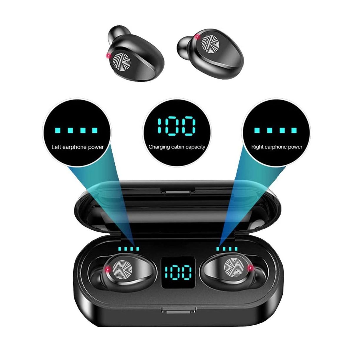 GENERICO - Audifonos Bluetooth F9 Con Power Bank