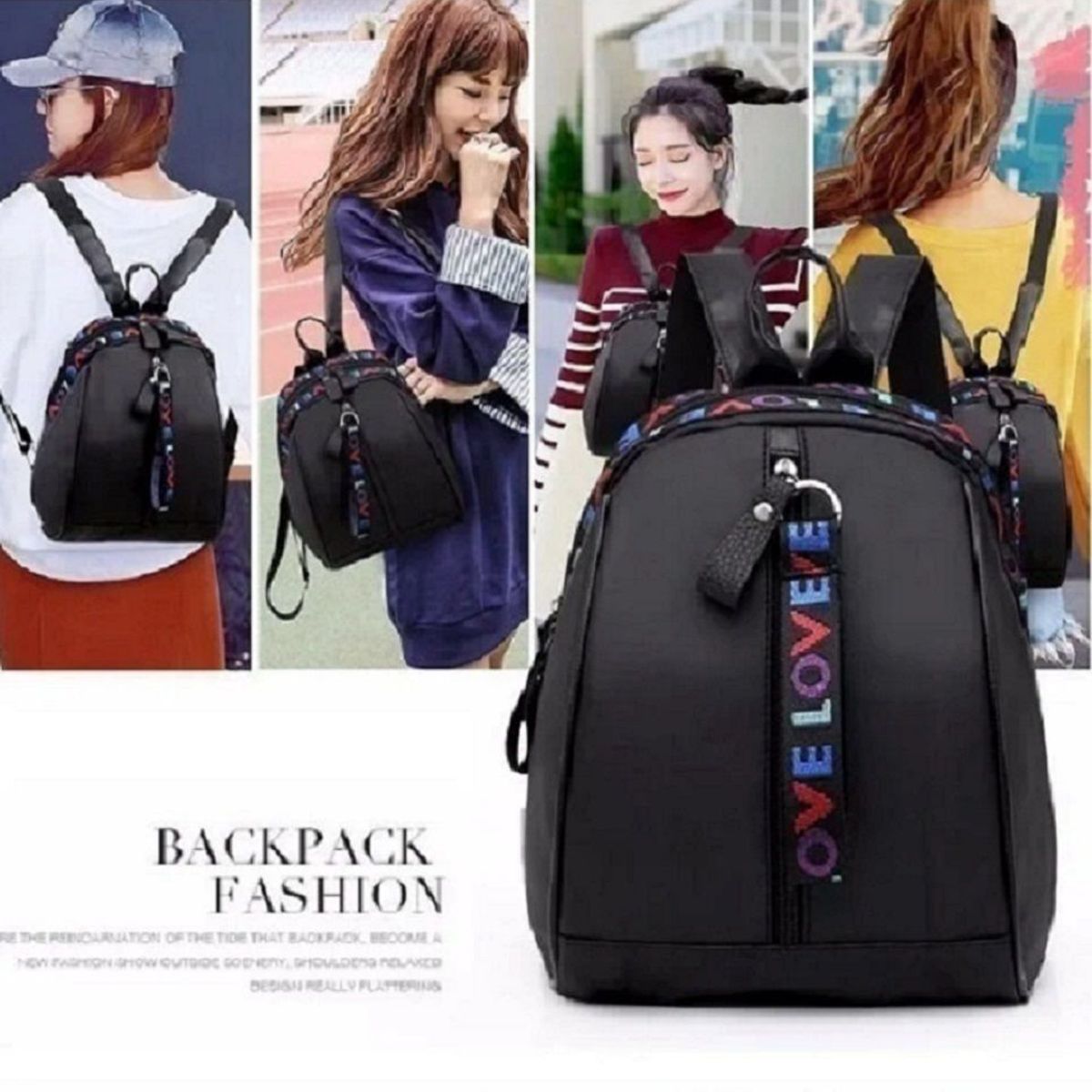 GENERICO - Mochila Antirrobo Impermeable Para Mujer Oxford Negro