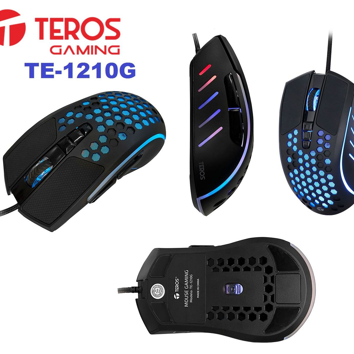 TEROS - MOUSE GAMER TEROS TE-1210G RGB Gaming con cable usb