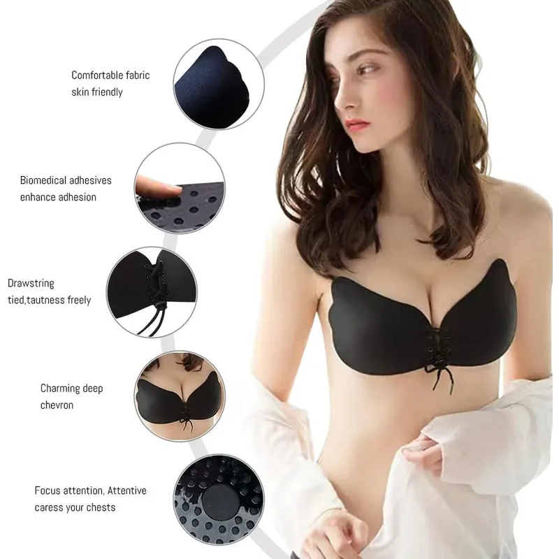 Sujetador Adhesivo Brasier Push Up Adhesivo Copas Adheribles Push