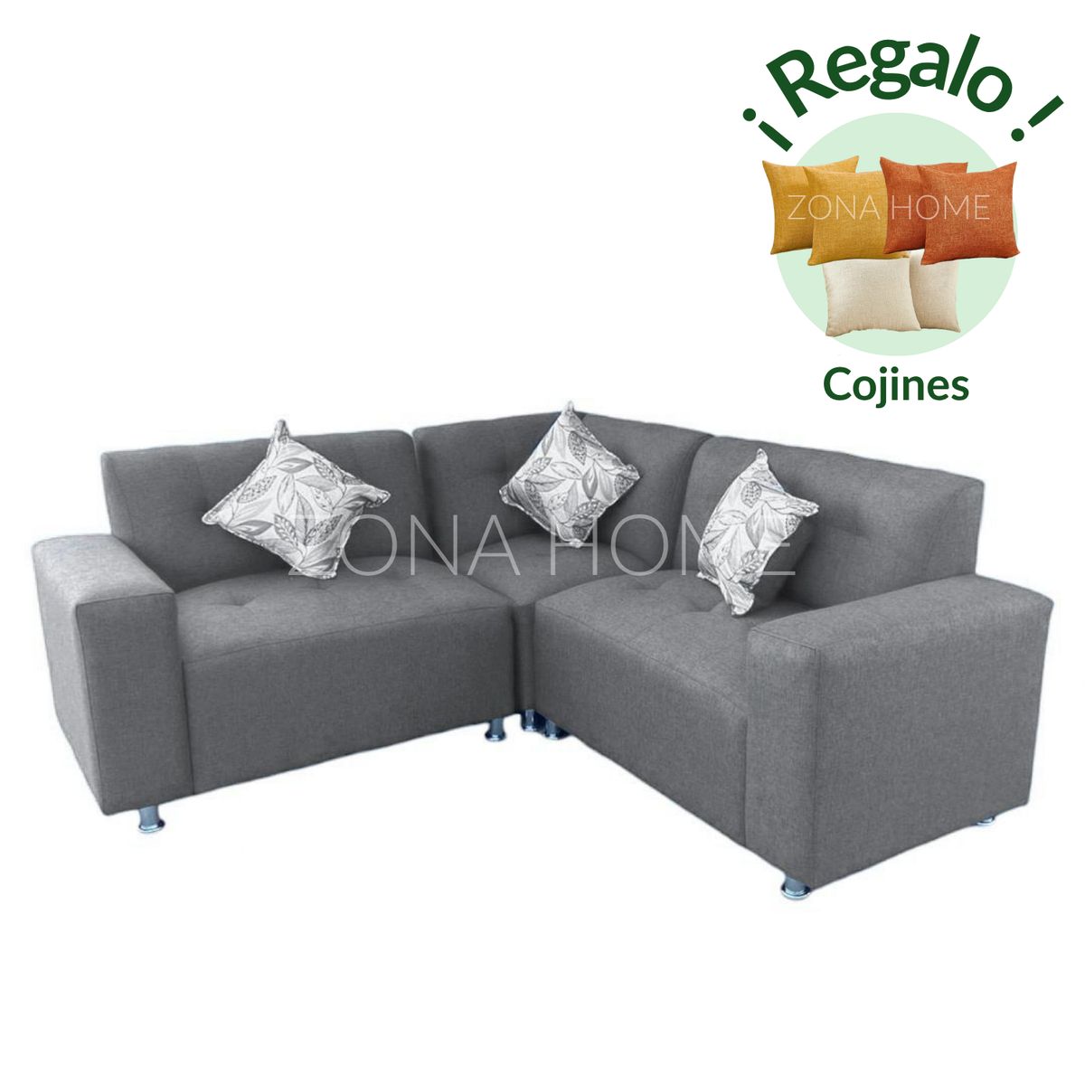GENERICO - Sofá Seccional Tokio en L - Gris Claro