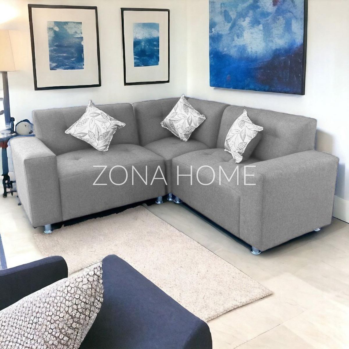 GENERICO - Sofá Seccional Tokio en L - Gris Claro