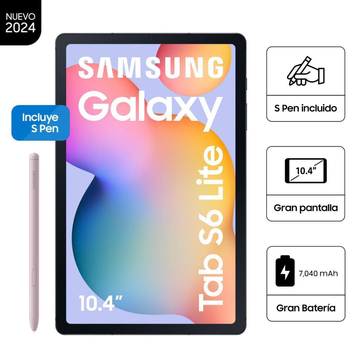 SAMSUNG - Tablet SAMSUNG Galaxy Tab S6 Lite 10" 4GB RAM 128GB 2024 - Light Pink