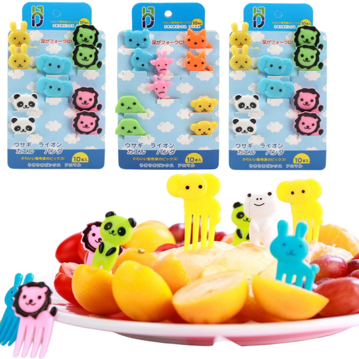 GENERICO - Kit 30 Palillos para aperitivos con forma de animales