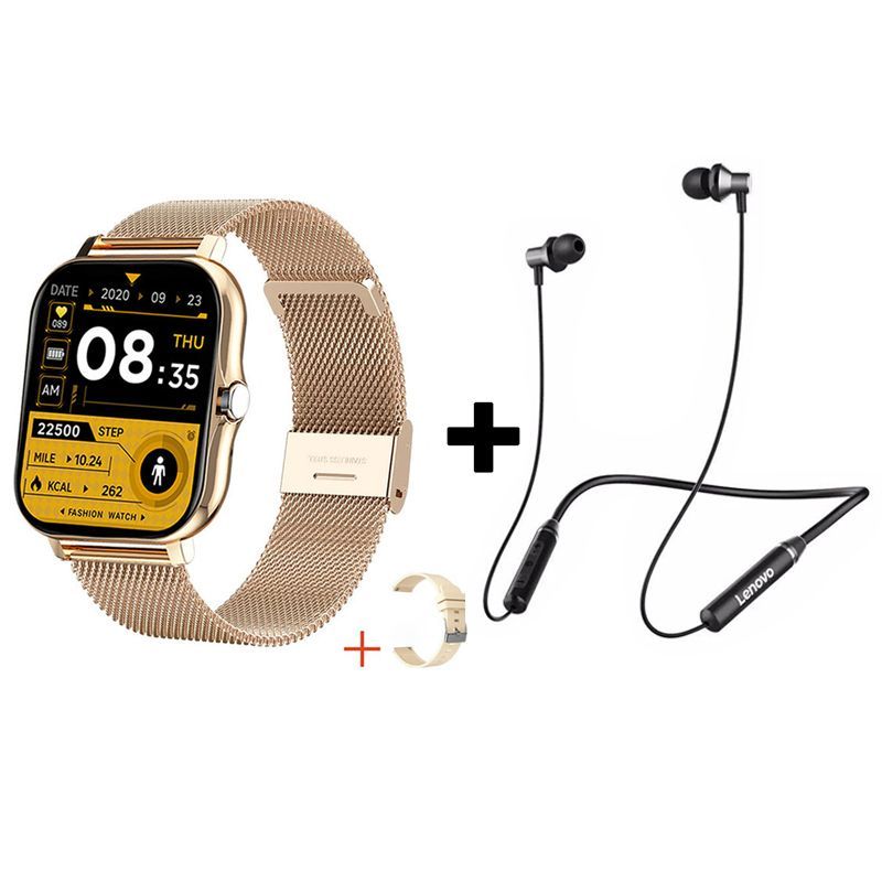 LENOVO - Audífonos Bluetooth Lenovo HE05 y Reloj Inteligente Y13 - Dorado