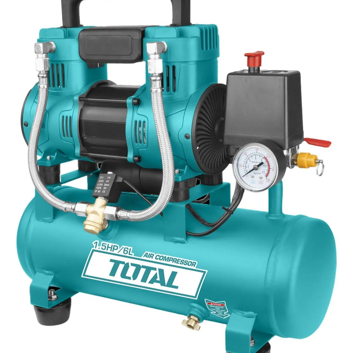 TOTAL TOOLS - Compresora de aire silenciosa 6 litros Total