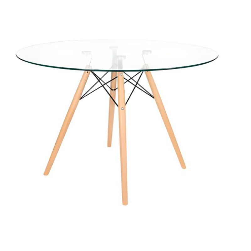 OFIDEAS - Mesa de Comedor Circular Eames Vidrio 100 cm Ofideas