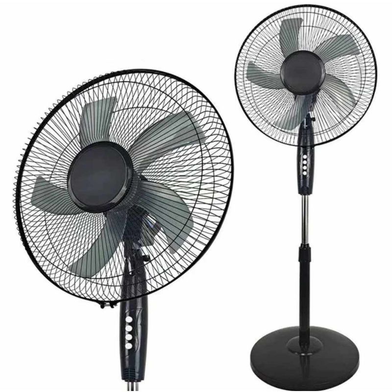 GENERICO - Ventilador de 5 Aspas 16' Giratorio de Pedestal Negro FS-40