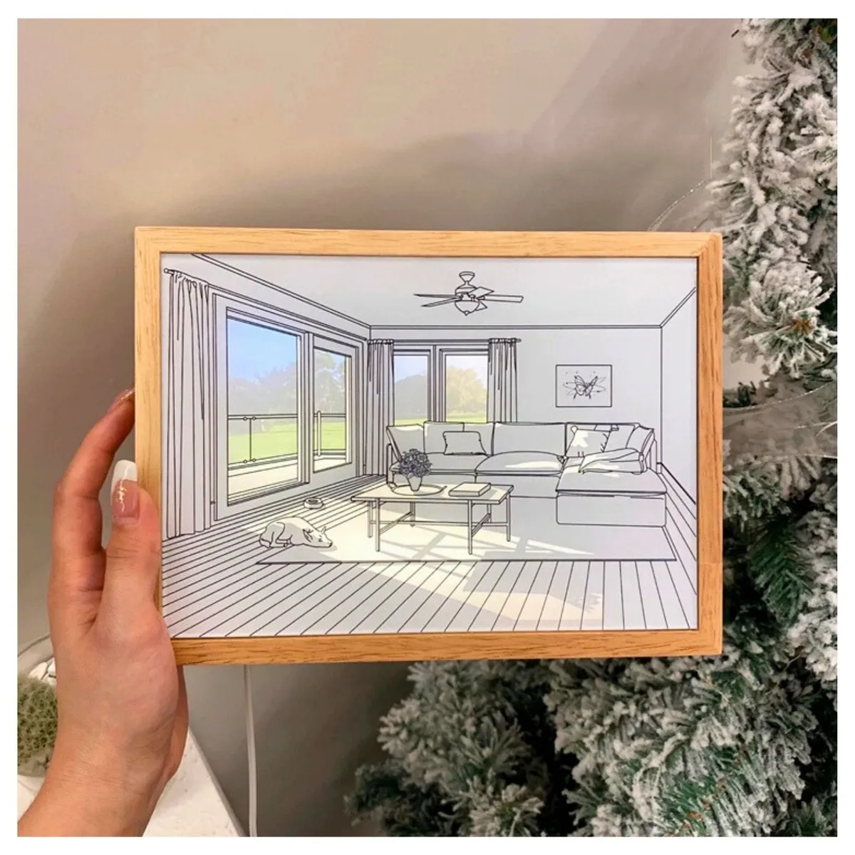 TRENDS - DUO de Cuadros LED 3D Nordico Decoratico 3 Modos de Luz Graduable 2und