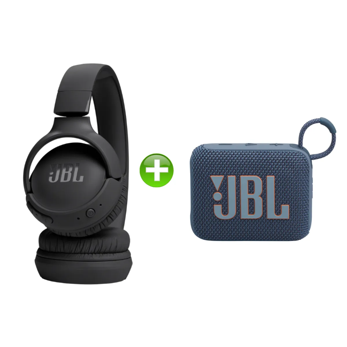 JBL - Jbl Combo especial Go4 hasta 7 hras. Azul y Tune 520BT plegable Negro