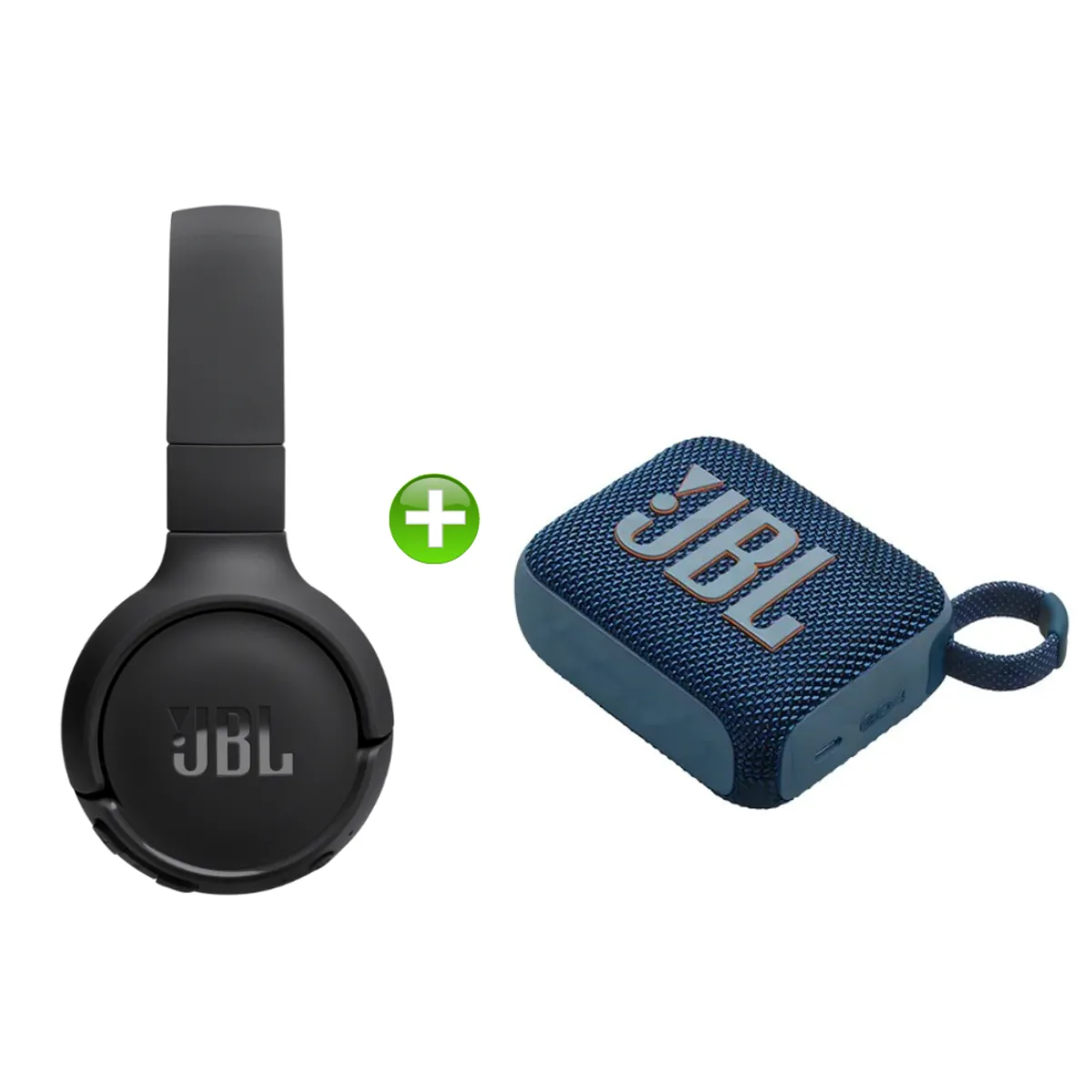 JBL - Jbl Combo especial Go4 hasta 7 hras. Azul y Tune 520BT plegable Negro