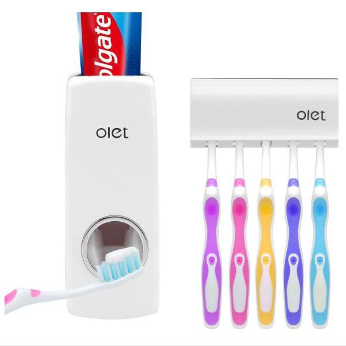 GENERICO - Dispensador automático de pasta de dientes y soporte de cepillo