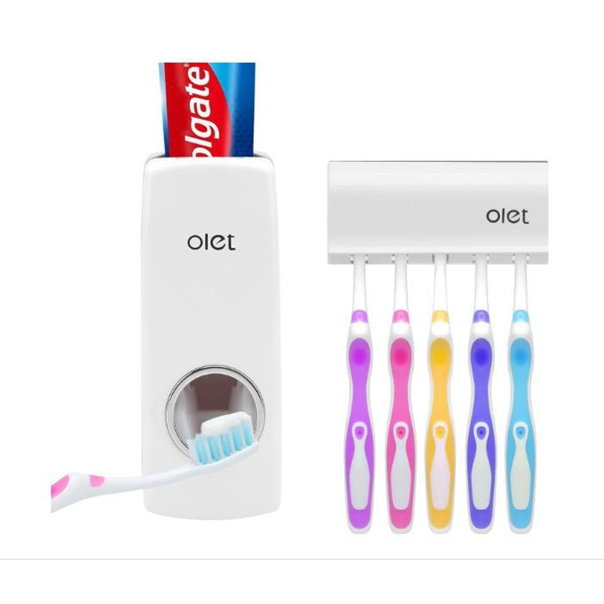 GENERICO - Dispensador automático de pasta de dientes y soporte de cepillo