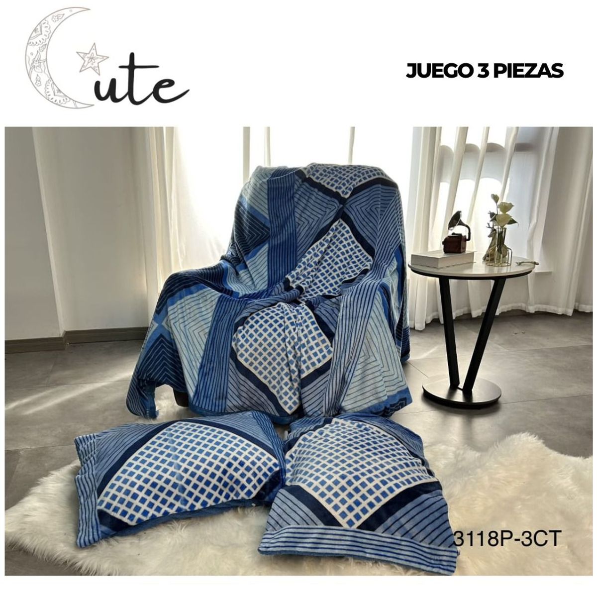 CUTE - CUBRECAMA CON CARNERO DE 2 PLAZAS