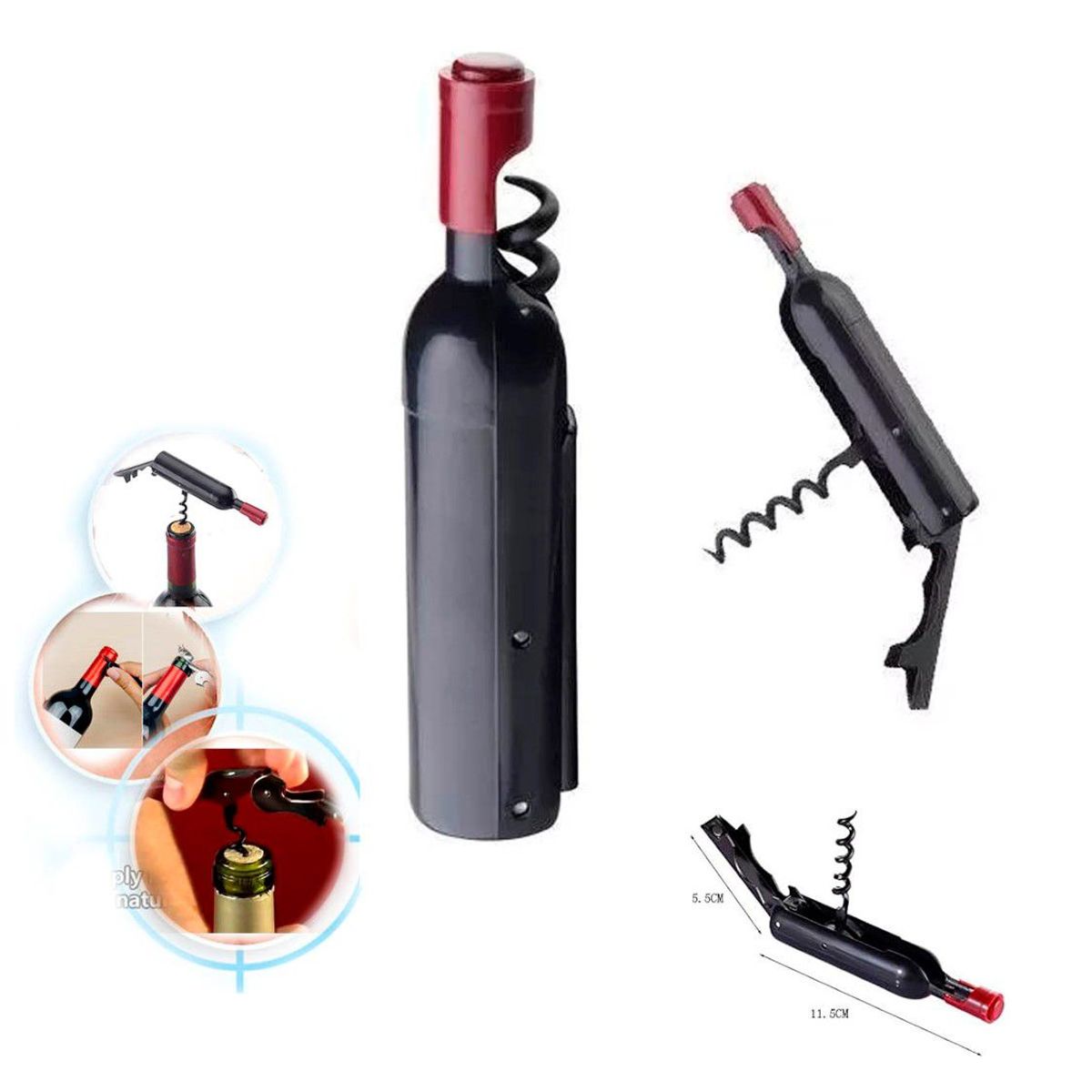 GENERICO - Sacacorchos Forma De Botella De Vino Elegante Imantado