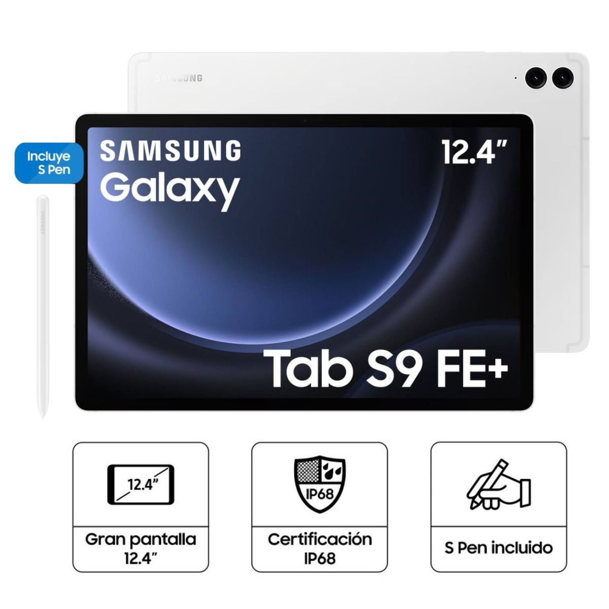 SAMSUNG - Samsung Galaxy Tab S9 Fe Plus 128GB 8GB RAM -  Silver