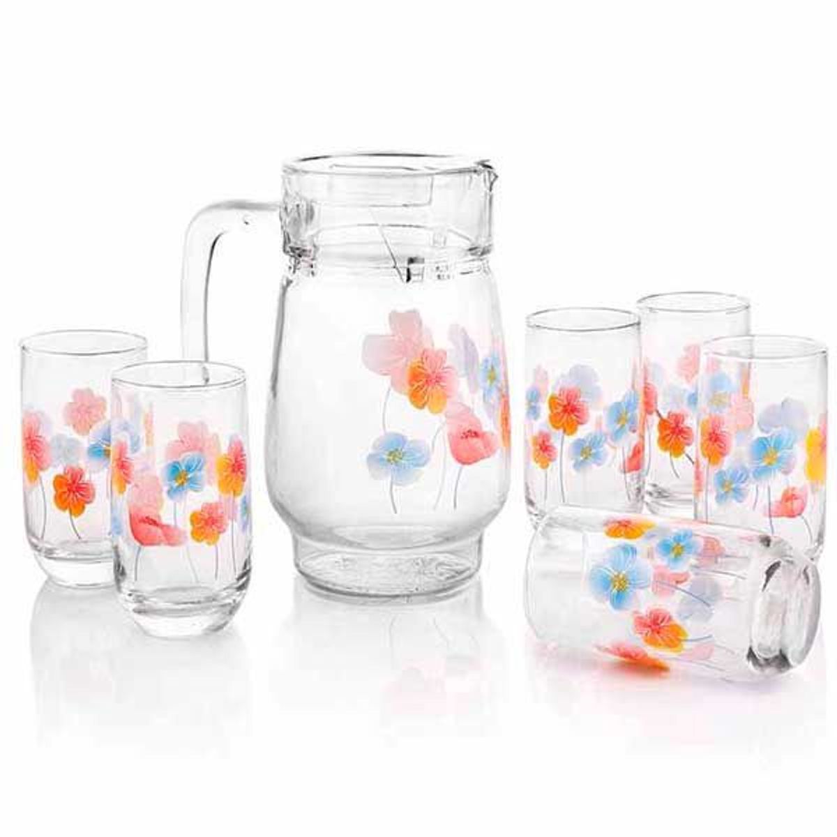 GENERICO - jarra con vaso juego de 6 vasos y jarra con diseño