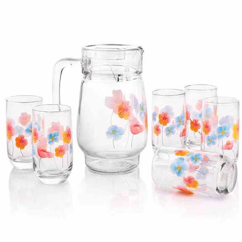 GENERICO - jarra con vaso juego de 6 vasos y jarra con diseño